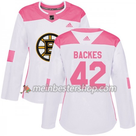 Boston Bruins David Backes 42 Adidas 2017-2018 Weiß Pink Fashion Trikot Authentic - Dame